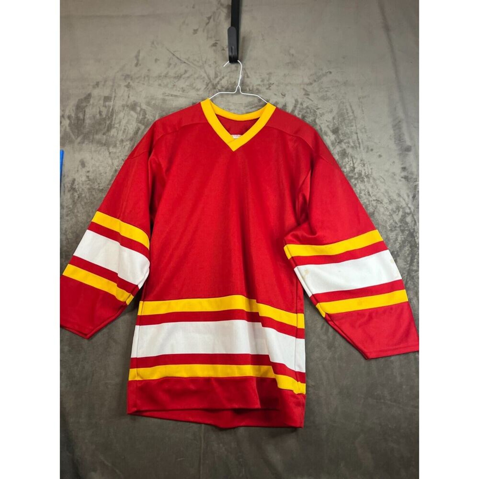 Vintage Athletic Sewing Baseball Jersey Sz Small Red White Yellow Blank 1980s